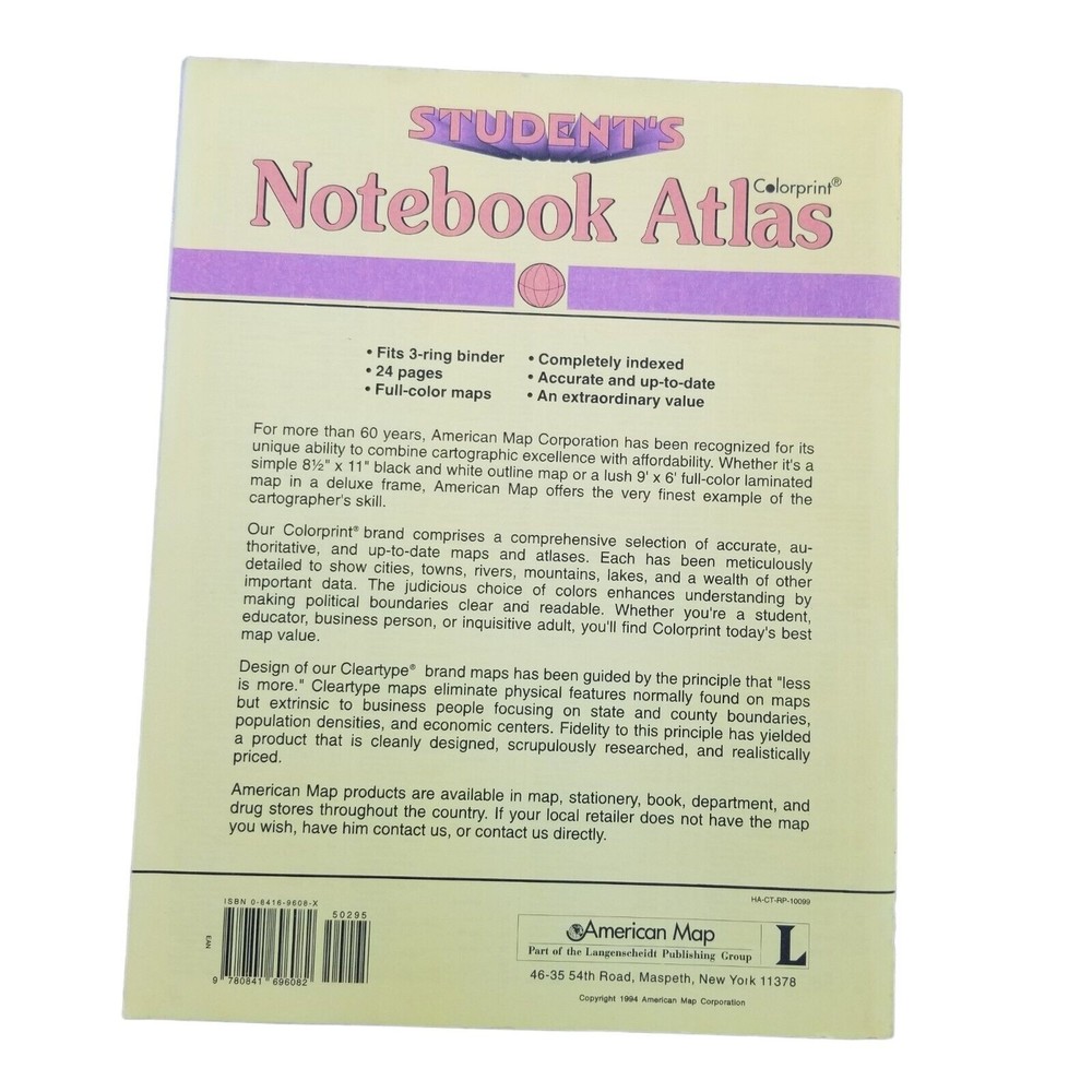 4/$25 Hammond Students Notebook Atlas - Paperback By Hammond plus 2 Inserts - Picture 3 of 7